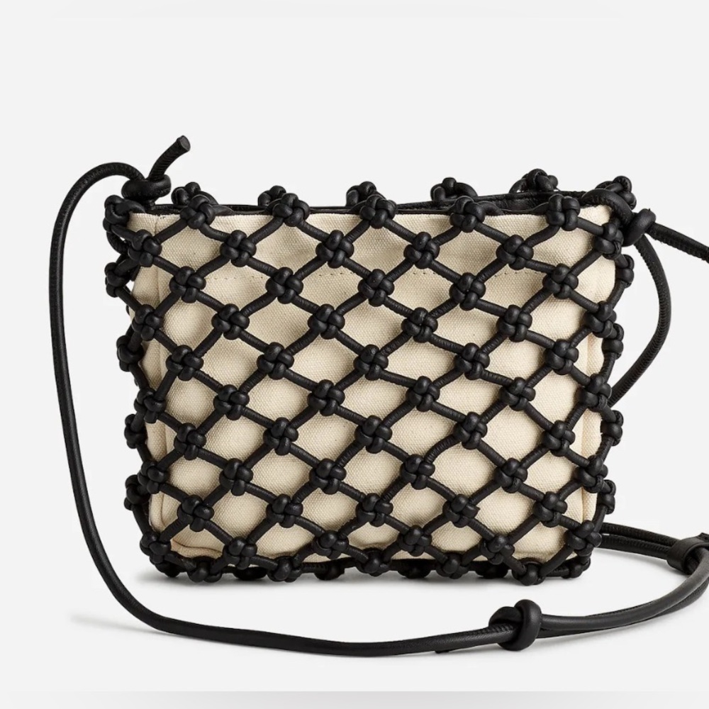 New Madewell Knotted Leather Crossbody Bag With Tags Spring Summer Woven Purse